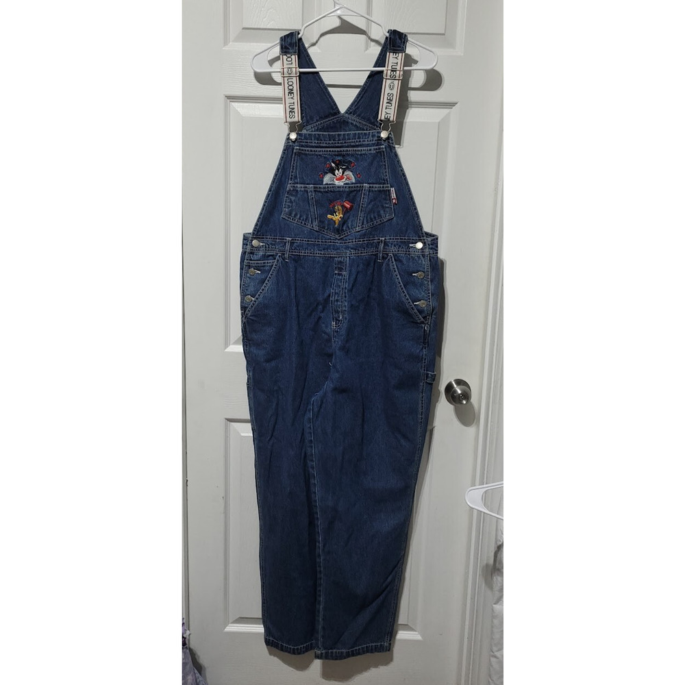 Looney Tunes Women’s Overalls Size 14w/16w Vintage Y2K Tweety Sylvester